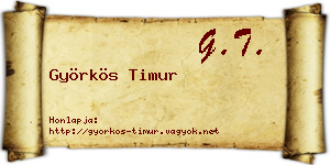 Györkös Timur névjegykártya